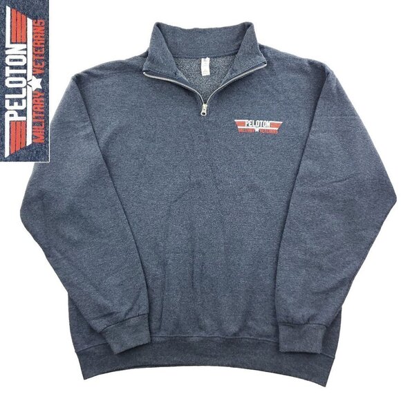 Peloton Military Veterans Sweatshirt 1/4 Zip Mock Neck Pullover Men's Large - Picture 1 of 10